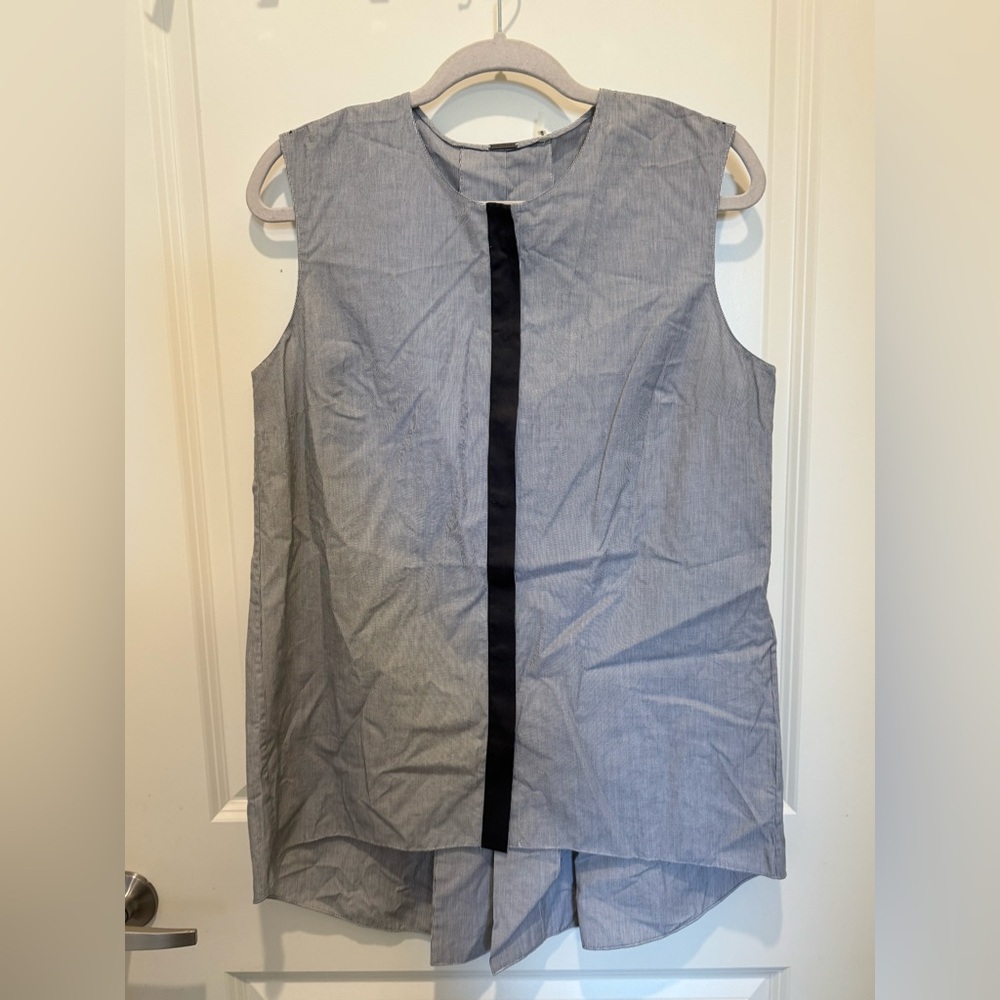Elie Tahari Black and White Pinstripe Blouse